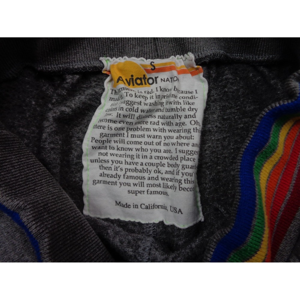 Aviator Nation Sweatpants Womens S Gray Neon Striped Classic Comfort - Picture 8 of 12